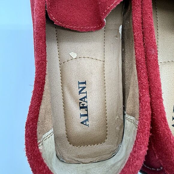 Alfani Red Suede Horsebit Loafer Driving Moccasins Shoes \